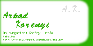 arpad korenyi business card